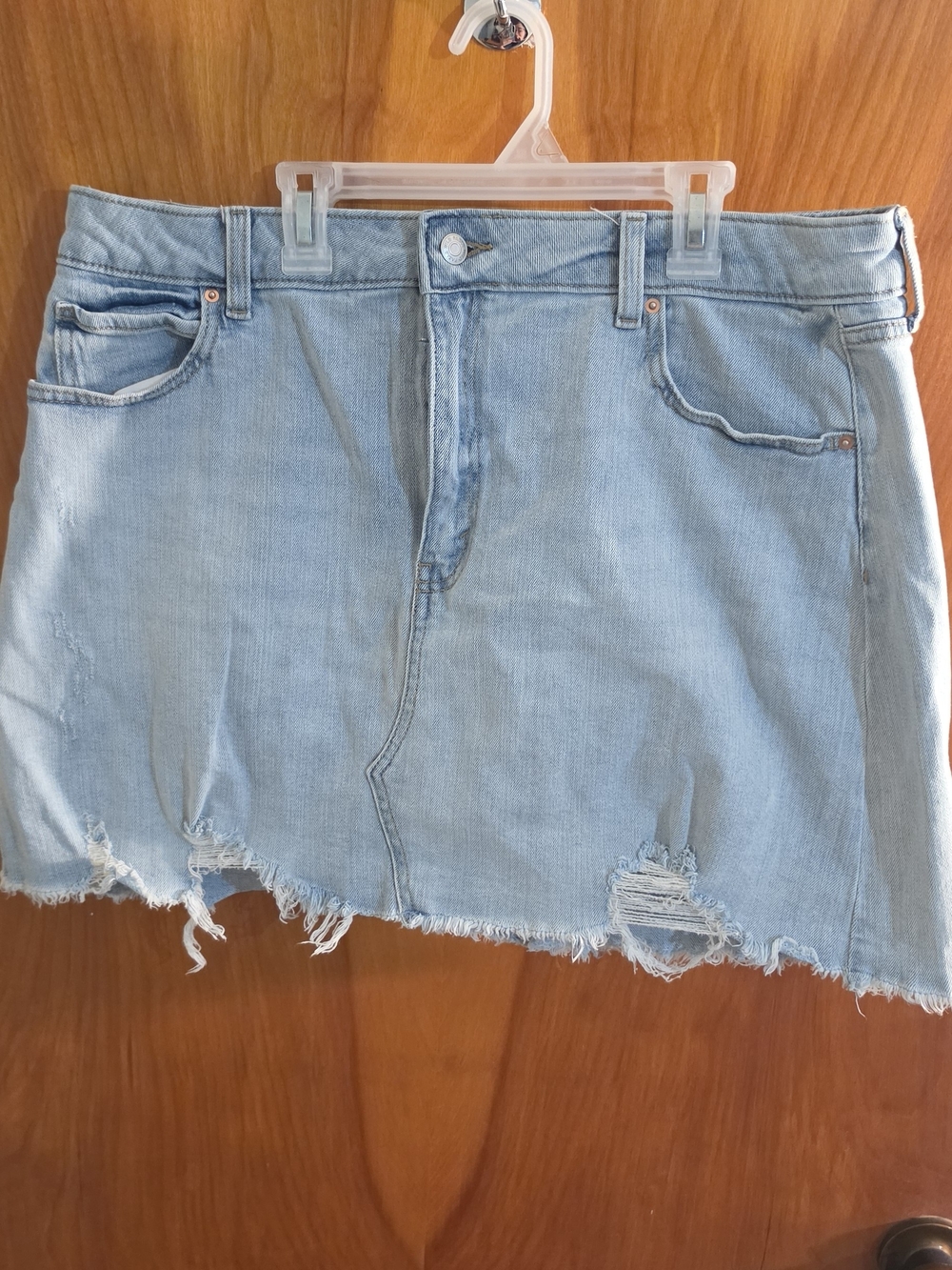 wild fable Light Blue Distressed Denim Mini Skirt